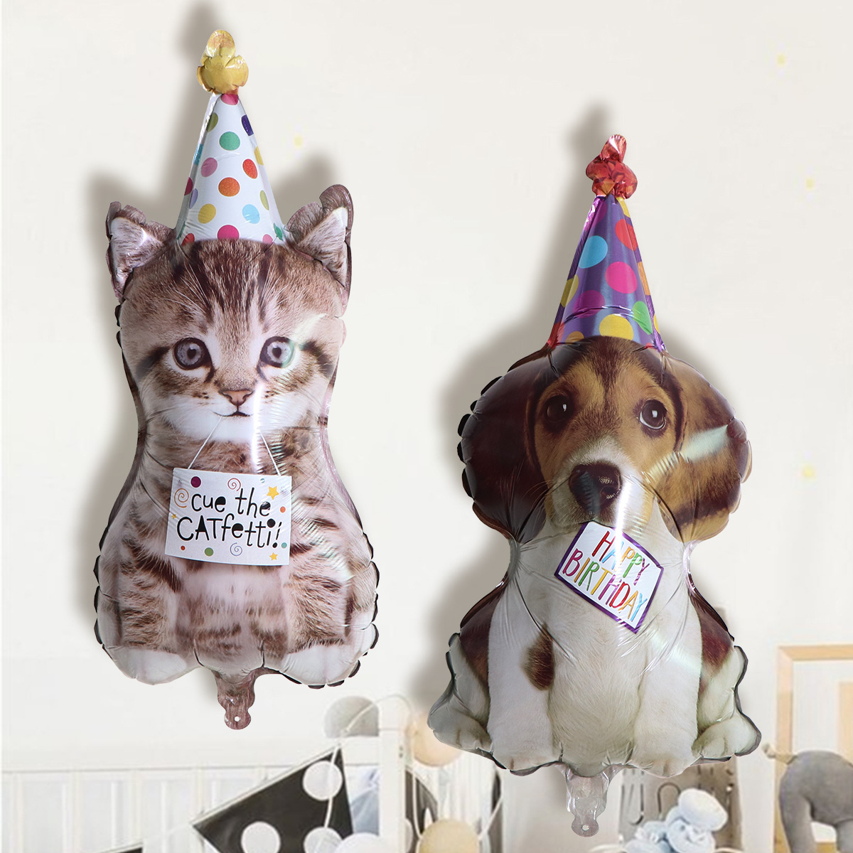 Pet Supplies Warehouse - 2 szt. Kreskówkowe balony urodzinowe z