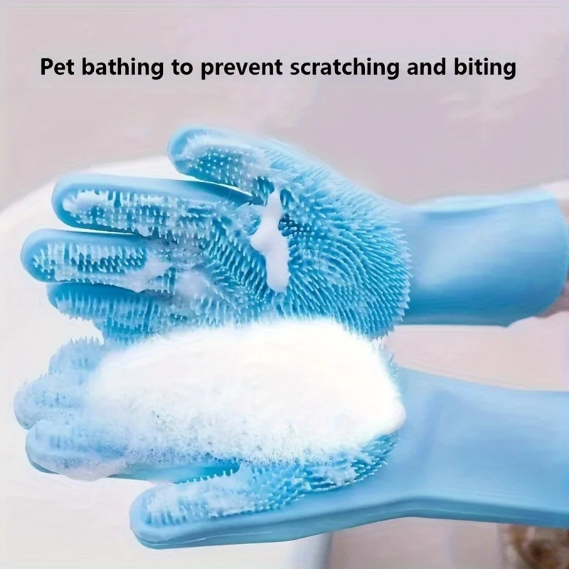 Pet Supplies Warehouse - Wielofunkcyjne silikonowe rękawice do pielęgnacji zwierząt,